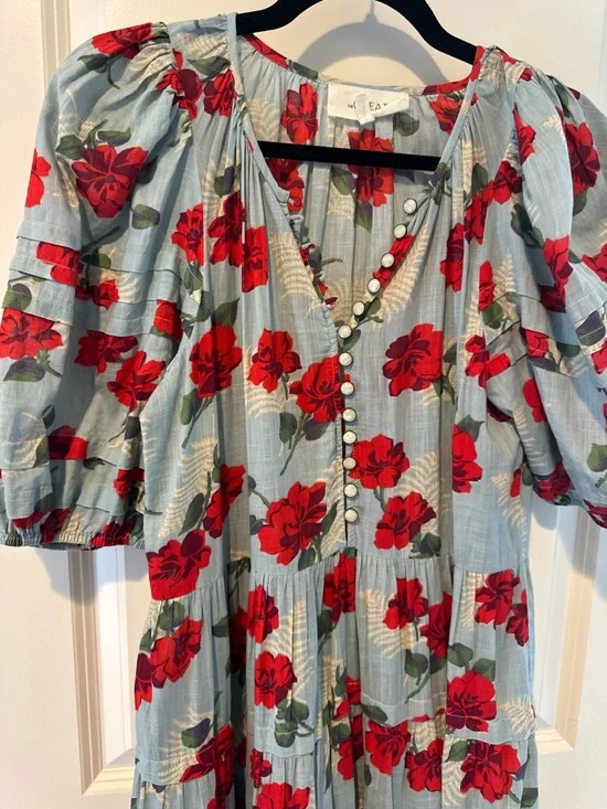 The Great The Pleated Ravine Dress in Western Rose Print - Picture 6 of 8